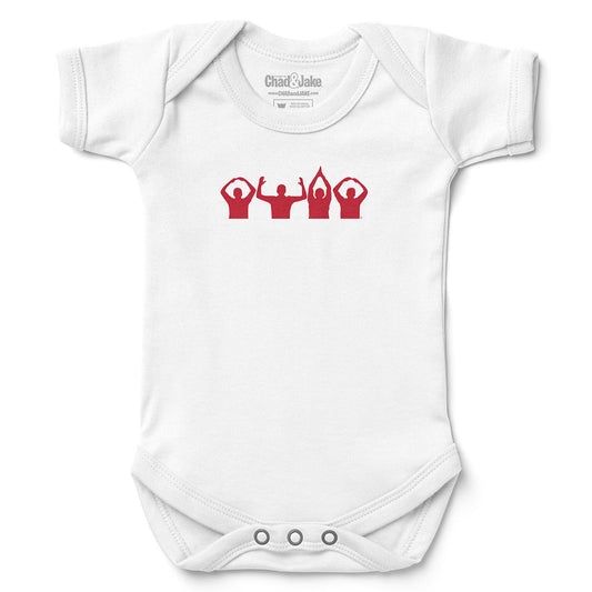 Newborn & Infant Chad & Jake White Ohio State Buckeyes People Silhouette Logo Bodysuit