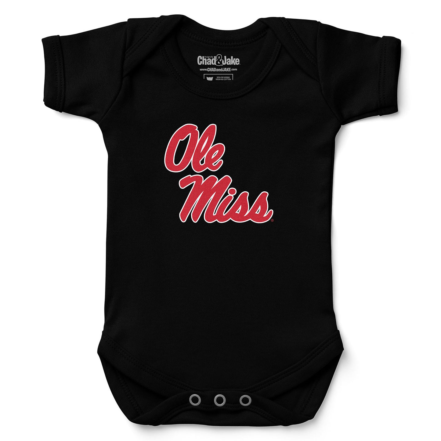 Newborn & Infant Chad & Jake Black Ole Miss Rebels Logo Bodysuit