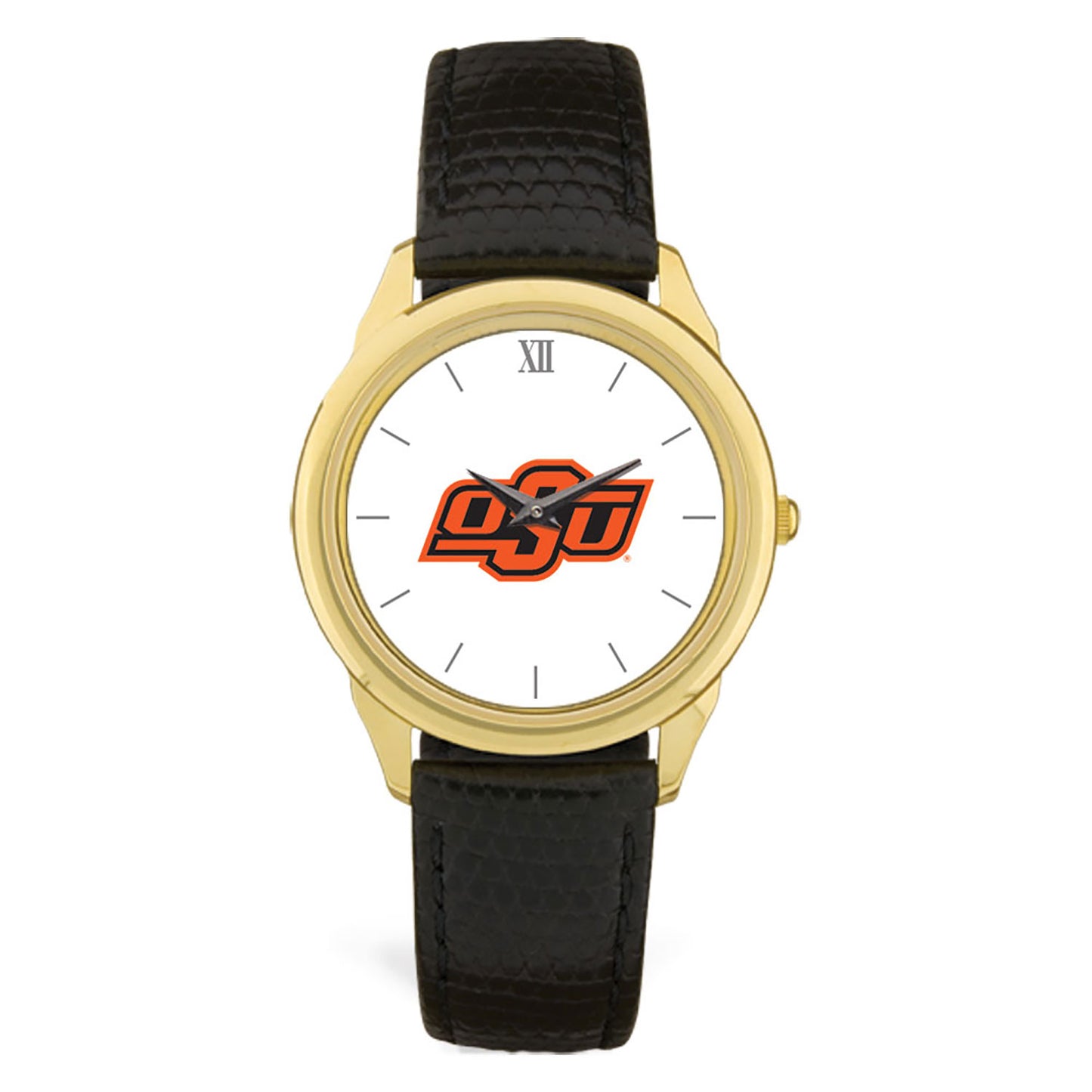 Men's Black Oklahoma State Cowboys Leather Watch