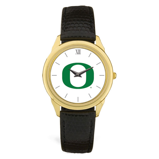 Men's Black Oregon Ducks Leather Watch