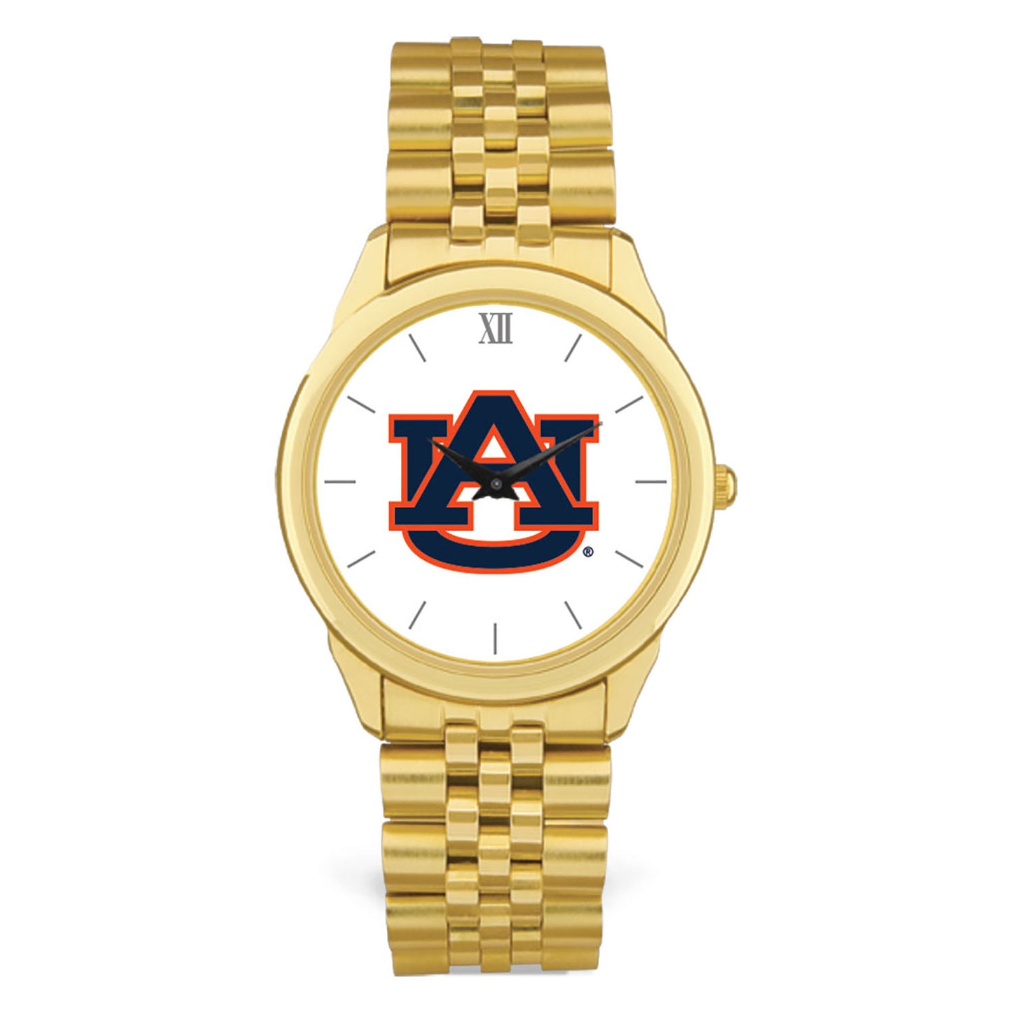 Men's Gold Auburn Tigers Rolled Link Watch