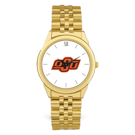 Men's Gold Oklahoma State Cowboys Rolled Link Watch