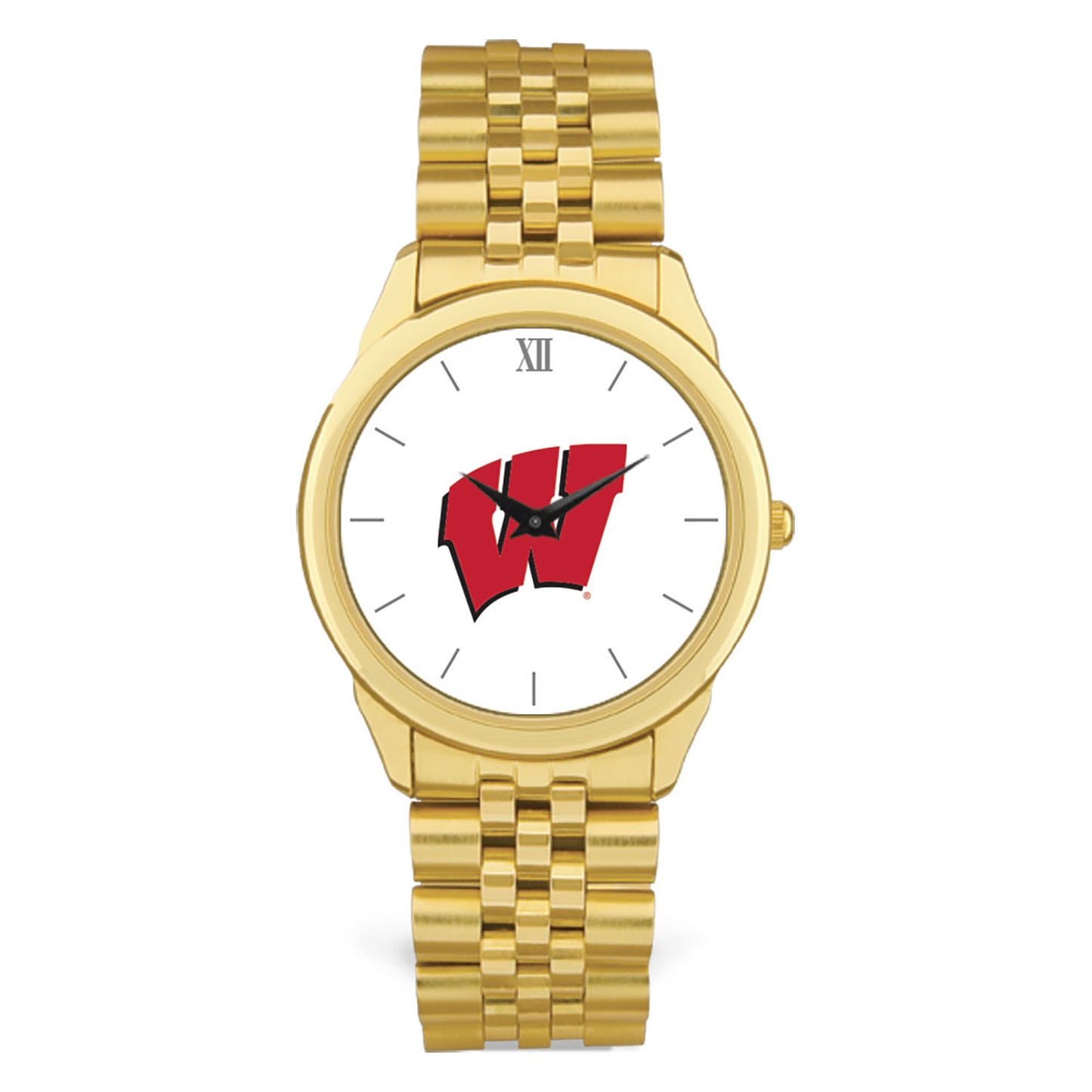 Men's Gold Wisconsin Badgers Rolled Link Watch