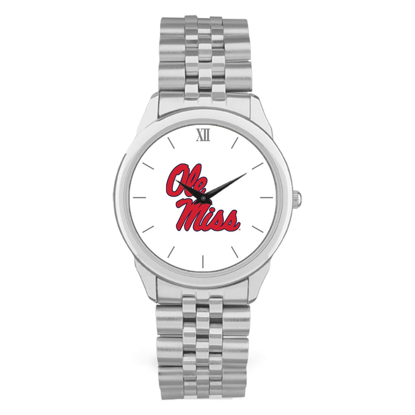 Men's Silver Ole Miss Rebels Rolled Link Watch