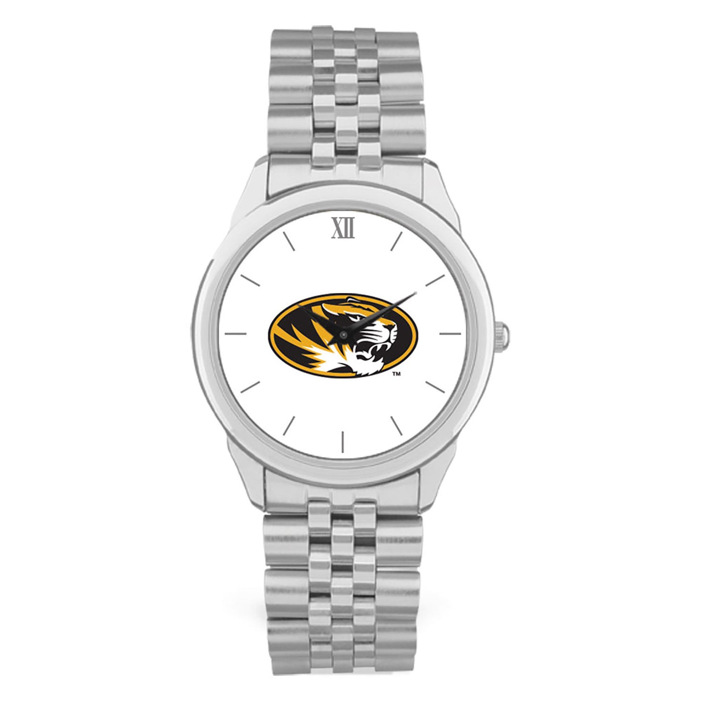 Men's Silver Missouri Tigers Rolled Link Watch