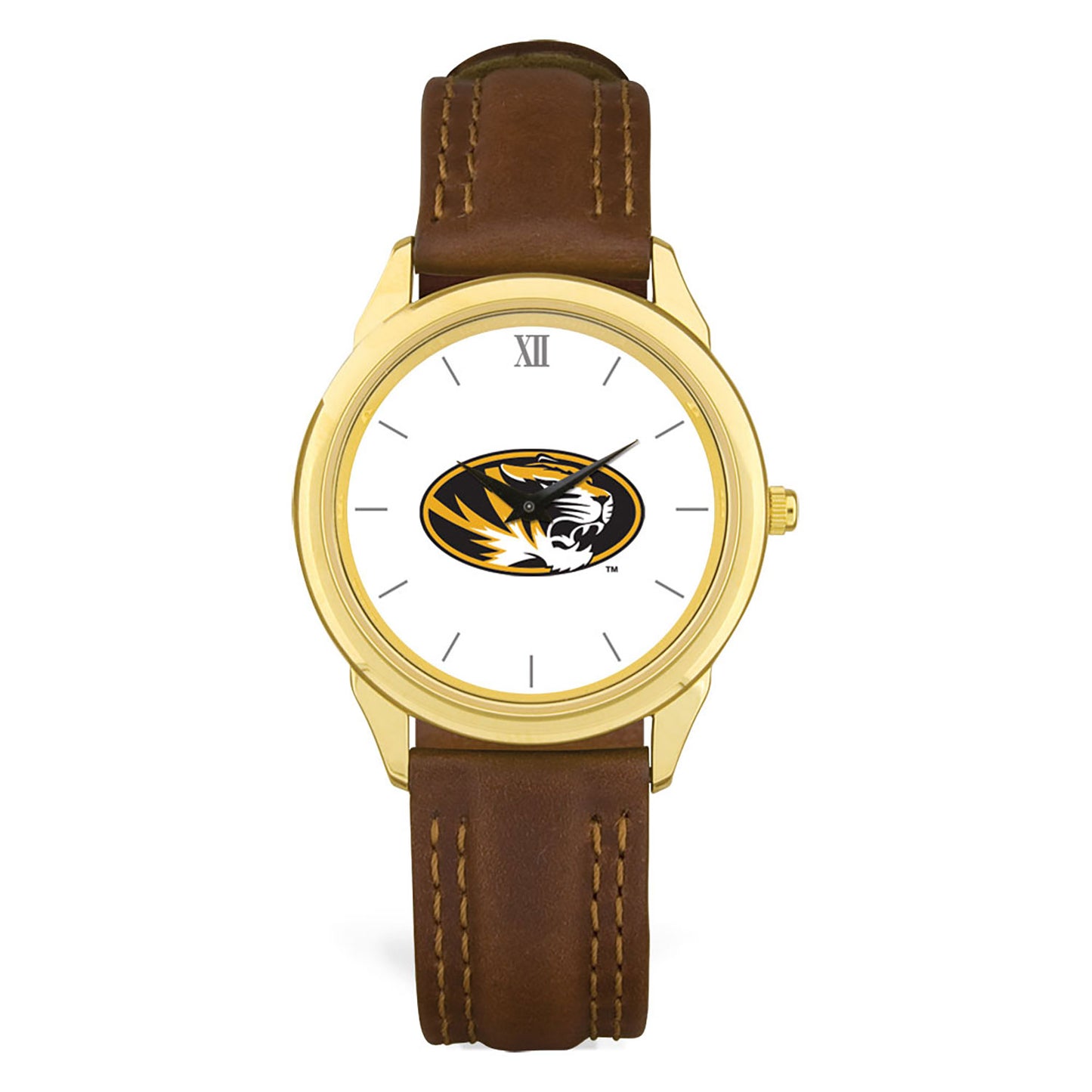 Men's Brown Missouri Tigers Leather Watch