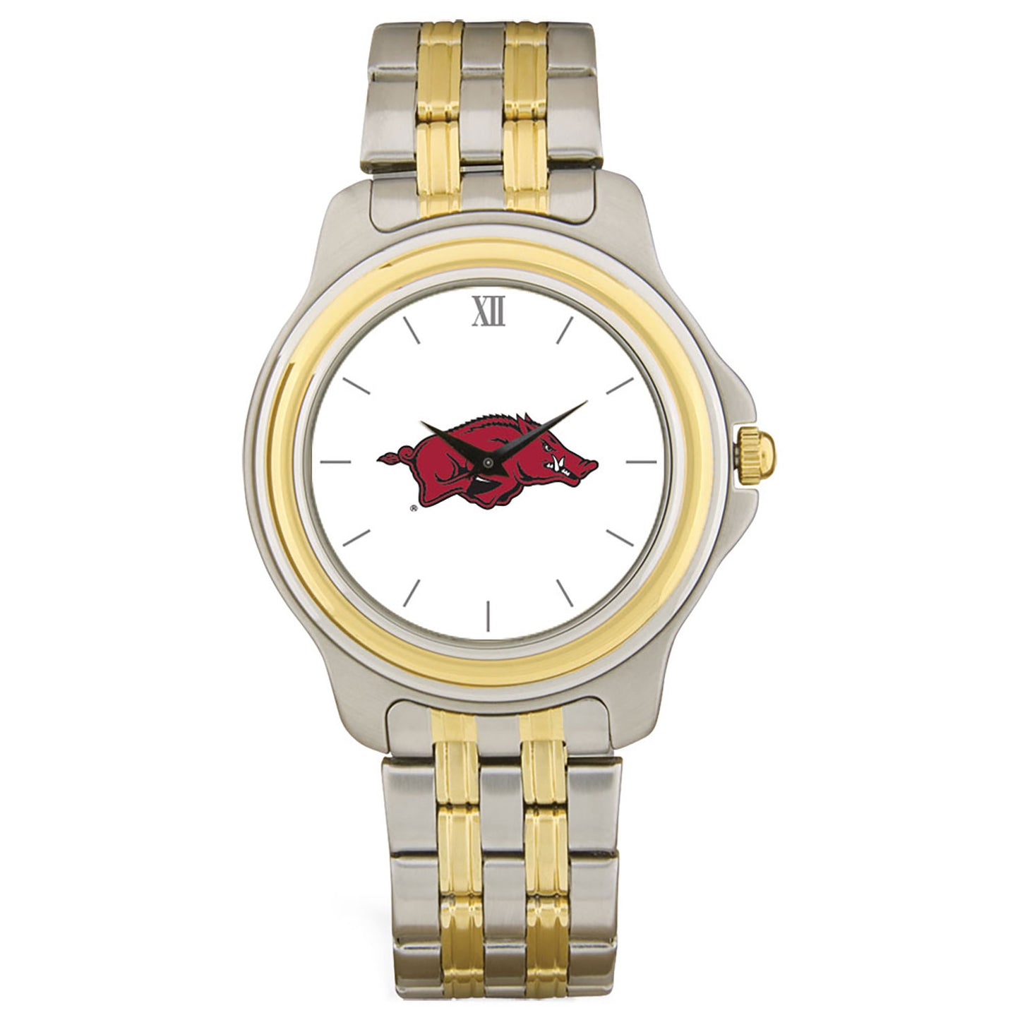 Men's Silver/Gold Arkansas Razorbacks Two-Tone Wristwatch