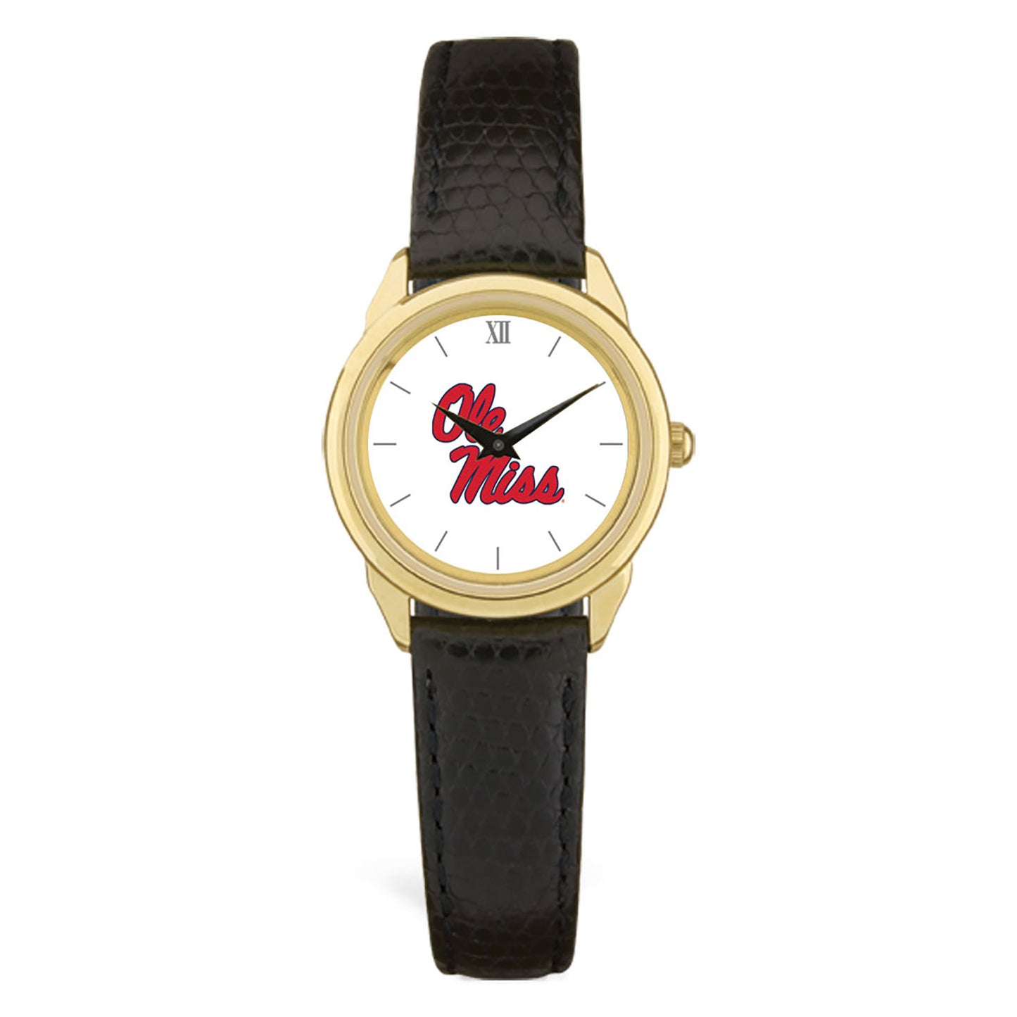 Women's Black Ole Miss Rebels Leather Watch