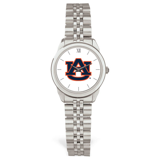 Women's Silver Auburn Tigers Rolled Link Watch