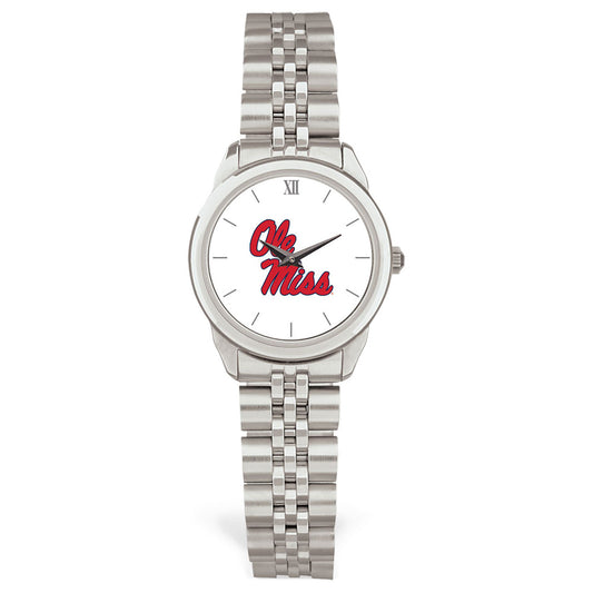 Women's Silver Ole Miss Rebels Rolled Link Watch