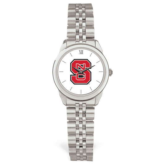 Women's Silver NC State Wolfpack Rolled Link Watch
