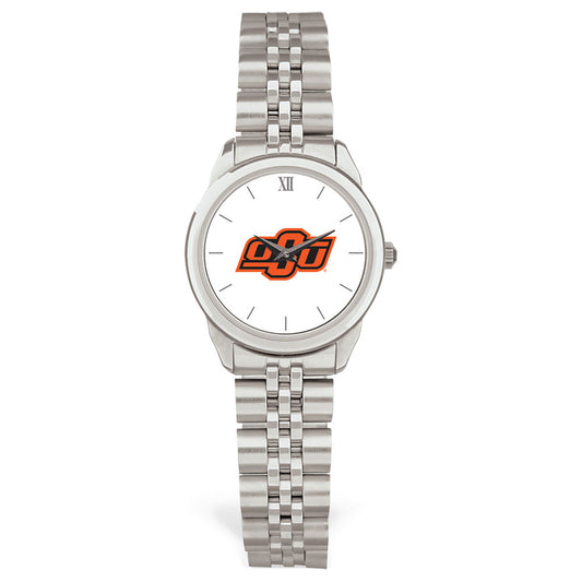 Women's Silver Oklahoma State Cowboys Rolled Link Watch