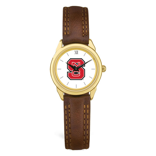 Women's Brown NC State Wolfpack Leather Watch