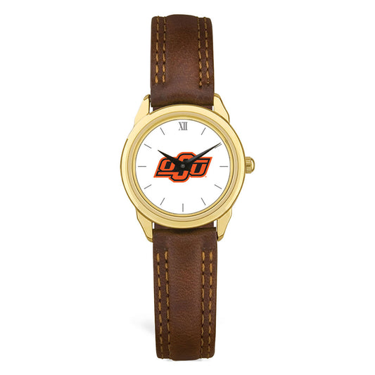 Women's Brown Oklahoma State Cowboys Leather Watch