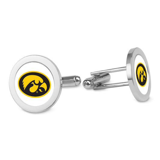 Silver Iowa Hawkeyes Cufflinks