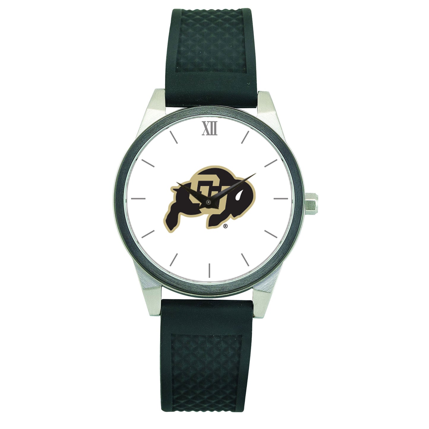Women's Black Colorado Buffaloes Silicone Strap Wristwatch