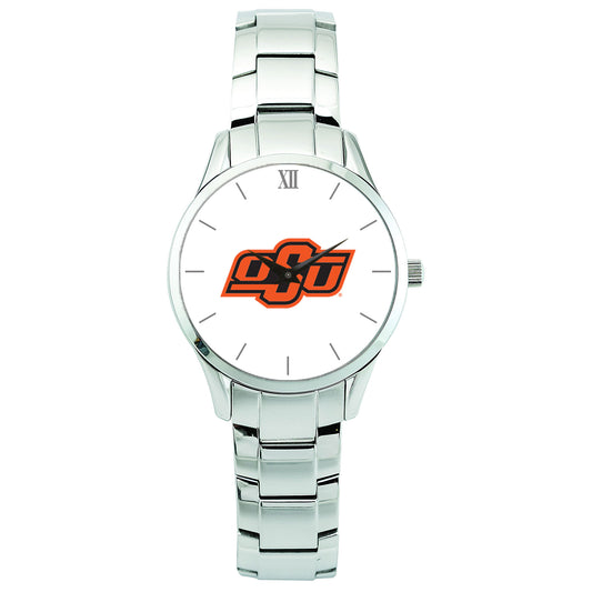 Men's Silver Oklahoma State Cowboys Stainless Steel Wristwatch