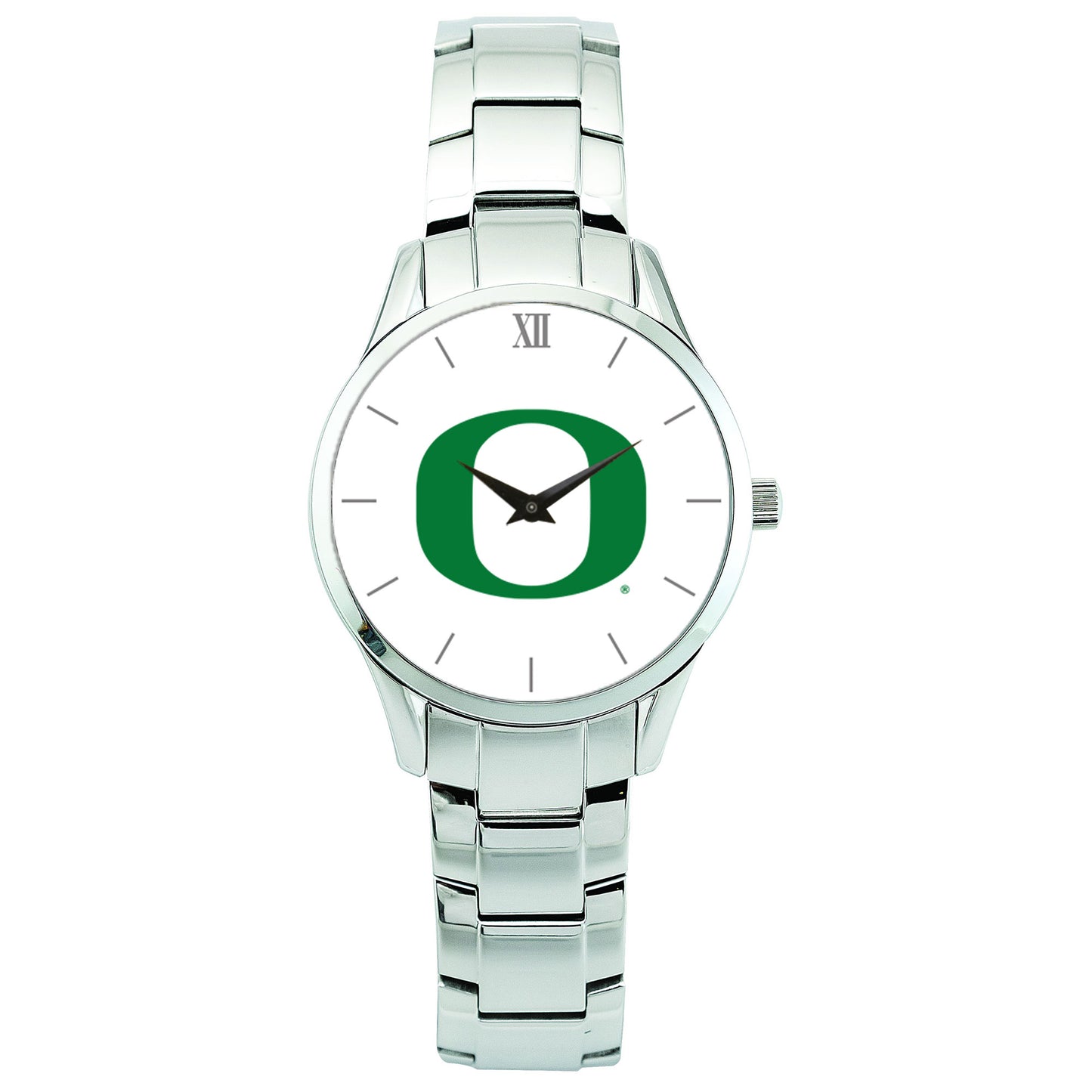 Men's Silver Oregon Ducks Stainless Steel Wristwatch