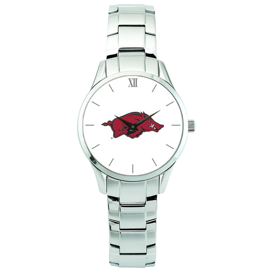 Men's Silver Arkansas Razorbacks Stainless Steel Wristwatch
