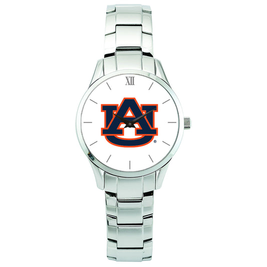 Men's Silver Auburn Tigers Stainless Steel Wristwatch