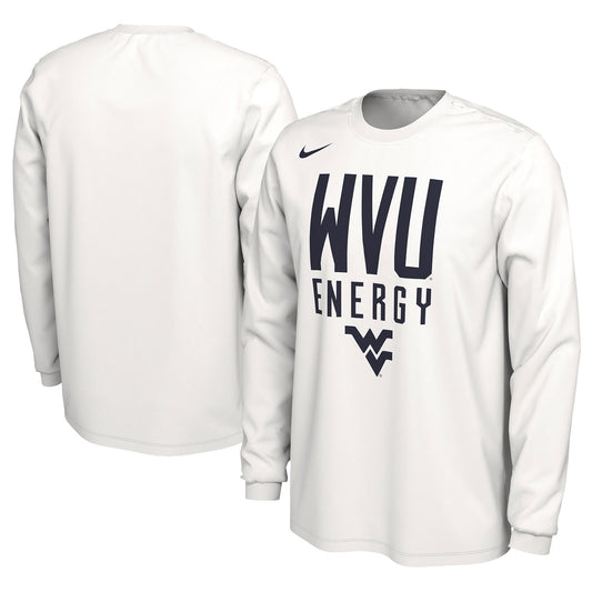 Unisex Nike  White West Virginia Mountaineers 2024 On-Court Bench Energy Long Sleeve T-Shirt