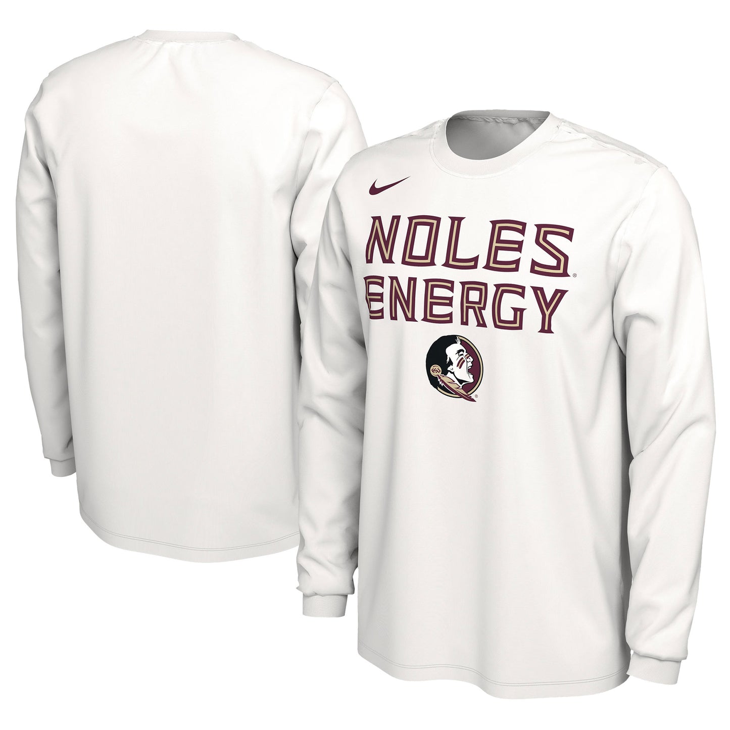 Unisex Nike  White Florida State Seminoles 2024 On-Court Bench Energy Long Sleeve T-Shirt