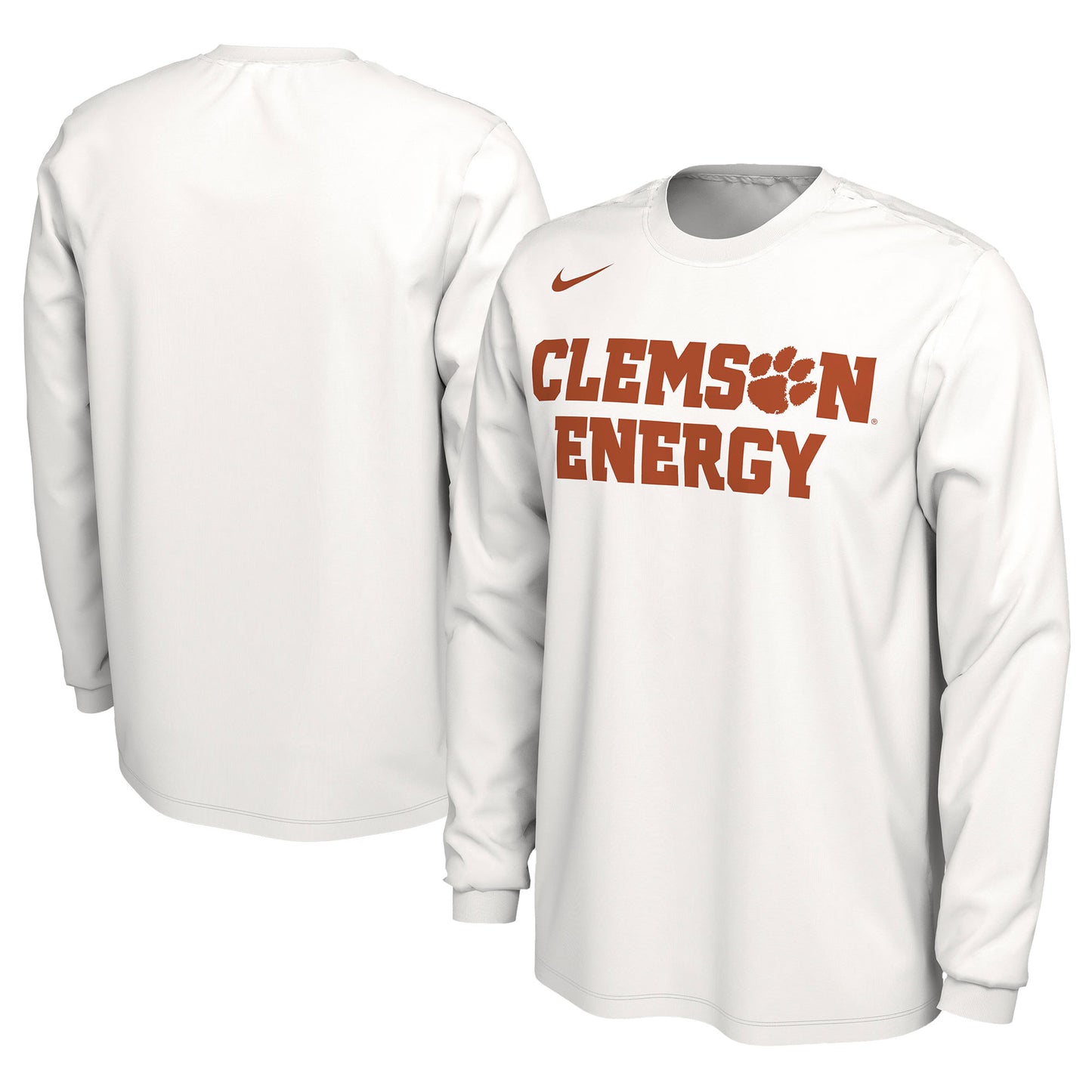 Unisex Nike  White Clemson Tigers 2024 On-Court Bench Energy Long Sleeve T-Shirt