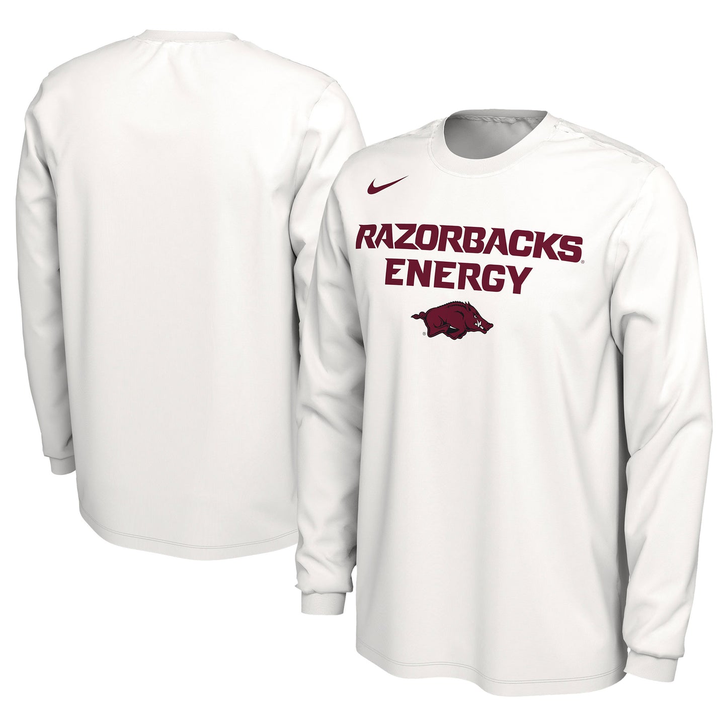 Unisex Nike  White Arkansas Razorbacks 2024 On-Court Bench Energy Long Sleeve T-Shirt