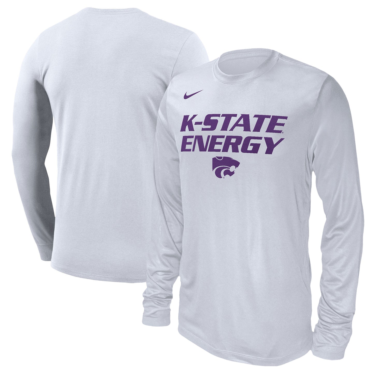 Unisex Nike  White Kansas State Wildcats 2024 On-Court Bench Long Sleeve T-Shirt