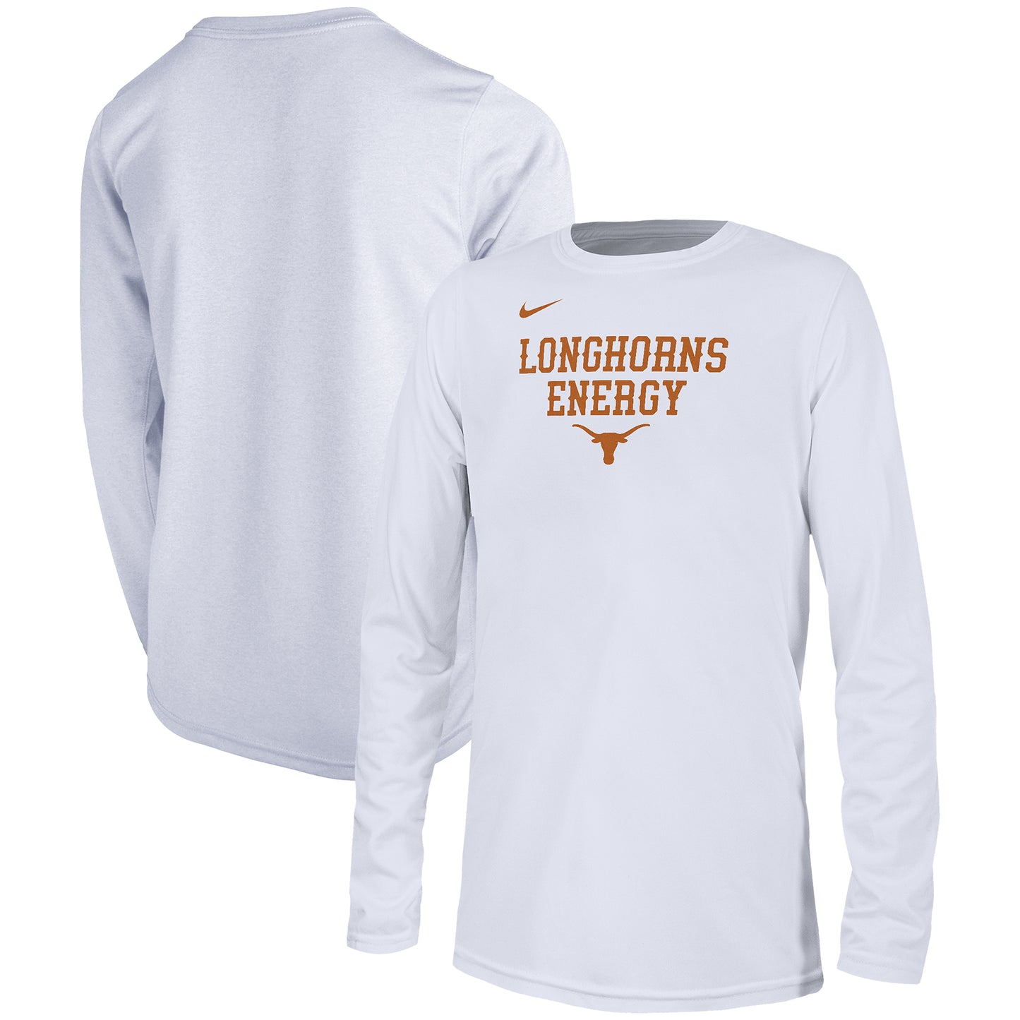 Youth Nike  White Texas Longhorns 2024 On-Court Bench Energy T-Shirt