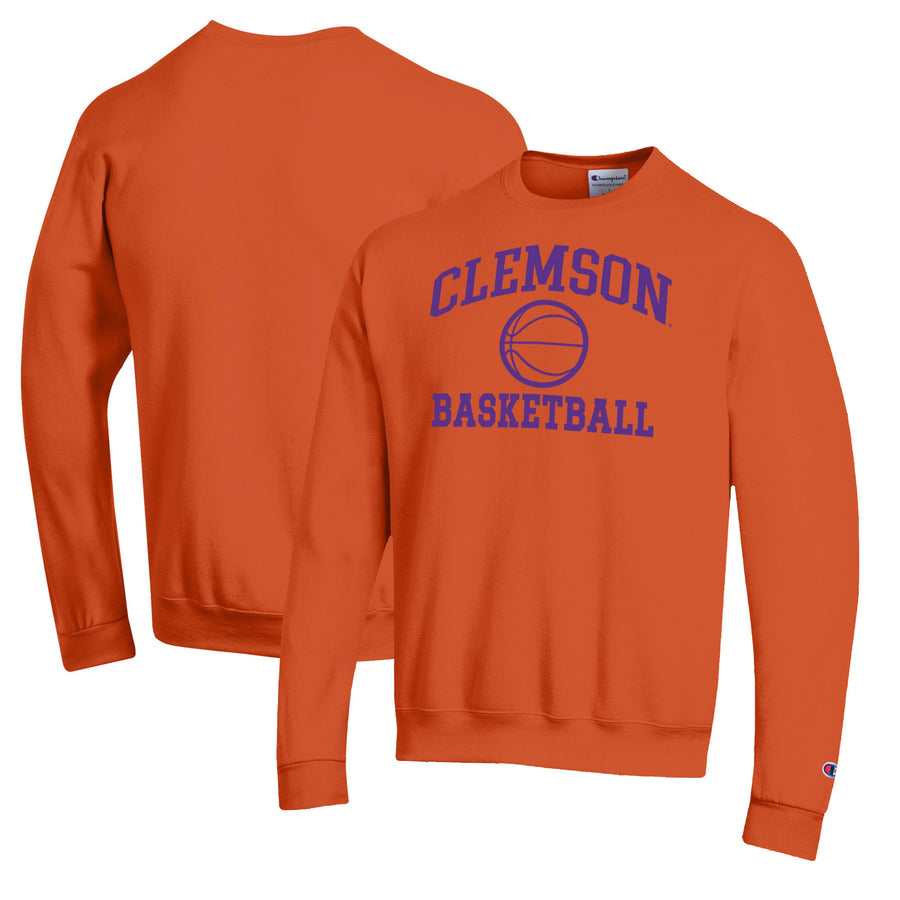 Men's Champion Orange Clemson Tigers Basketball Icon Pullover Crewneck Sweatshirt