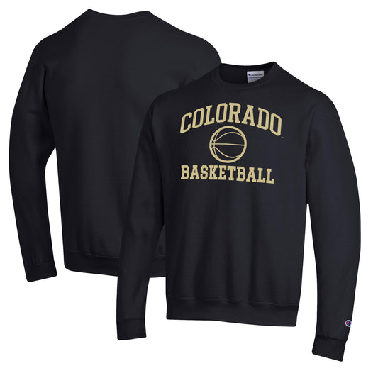 Men's Champion Black Colorado Buffaloes Basketball Icon Pullover Crewneck Sweatshirt