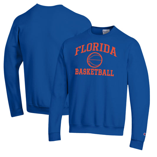 Men's Champion Royal Florida Gators Basketball Icon Pullover Crewneck Sweatshirt