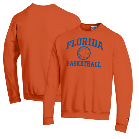 Men's Champion Orange Florida Gators Basketball Icon Pullover Crewneck Sweatshirt