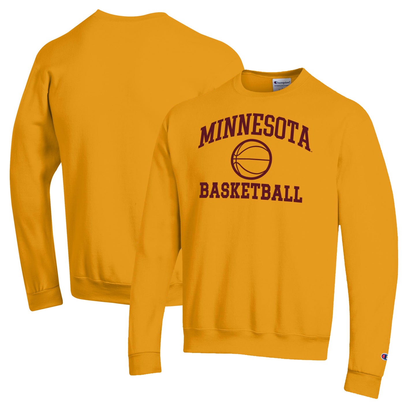 Men's Champion Gold Minnesota Golden Gophers Basketball Icon Pullover Crewneck Sweatshirt