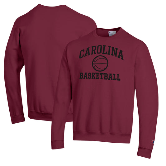 Men's Champion Garnet South Carolina Gamecocks Basketball Icon Pullover Crewneck Sweatshirt