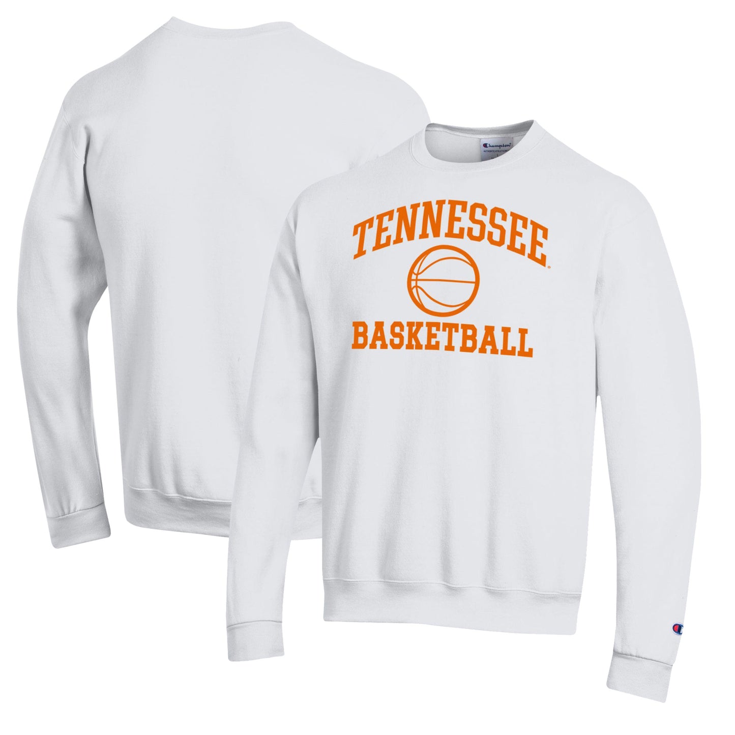 Men's Champion White Tennessee Volunteers Basketball Icon Pullover Crewneck Sweatshirt