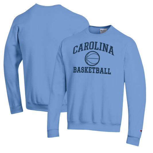 Men's Champion Carolina Blue North Carolina Tar Heels Basketball Icon Pullover Crewneck Sweatshirt