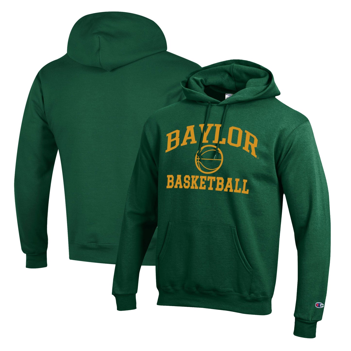 Men's Champion Green Baylor Bears Basketball Icon Pullover Hoodie