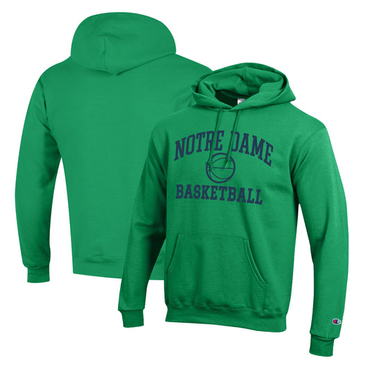 Men's Champion Green Notre Dame Fighting Irish Basketball Icon Pullover Hoodie