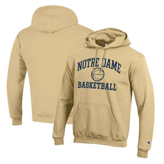 Men's Champion Gold Notre Dame Fighting Irish Basketball Icon Pullover Hoodie