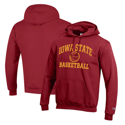 Men's Champion Cardinal Iowa State Cyclones Basketball Icon Pullover Hoodie