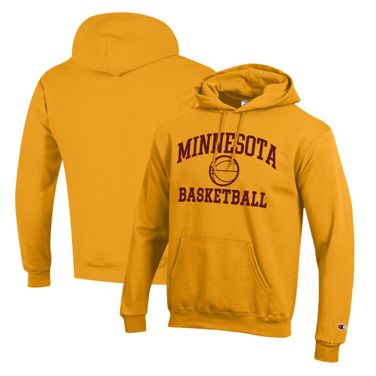 Men's Champion Gold Minnesota Golden Gophers Basketball Icon Pullover Hoodie