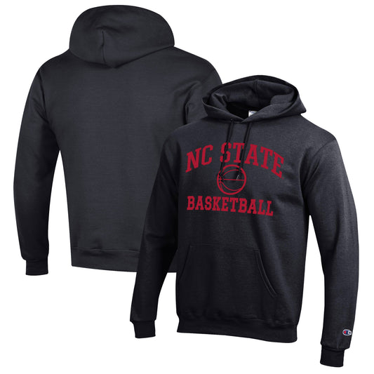 Men's Champion Black NC State Wolfpack Basketball Icon Pullover Hoodie