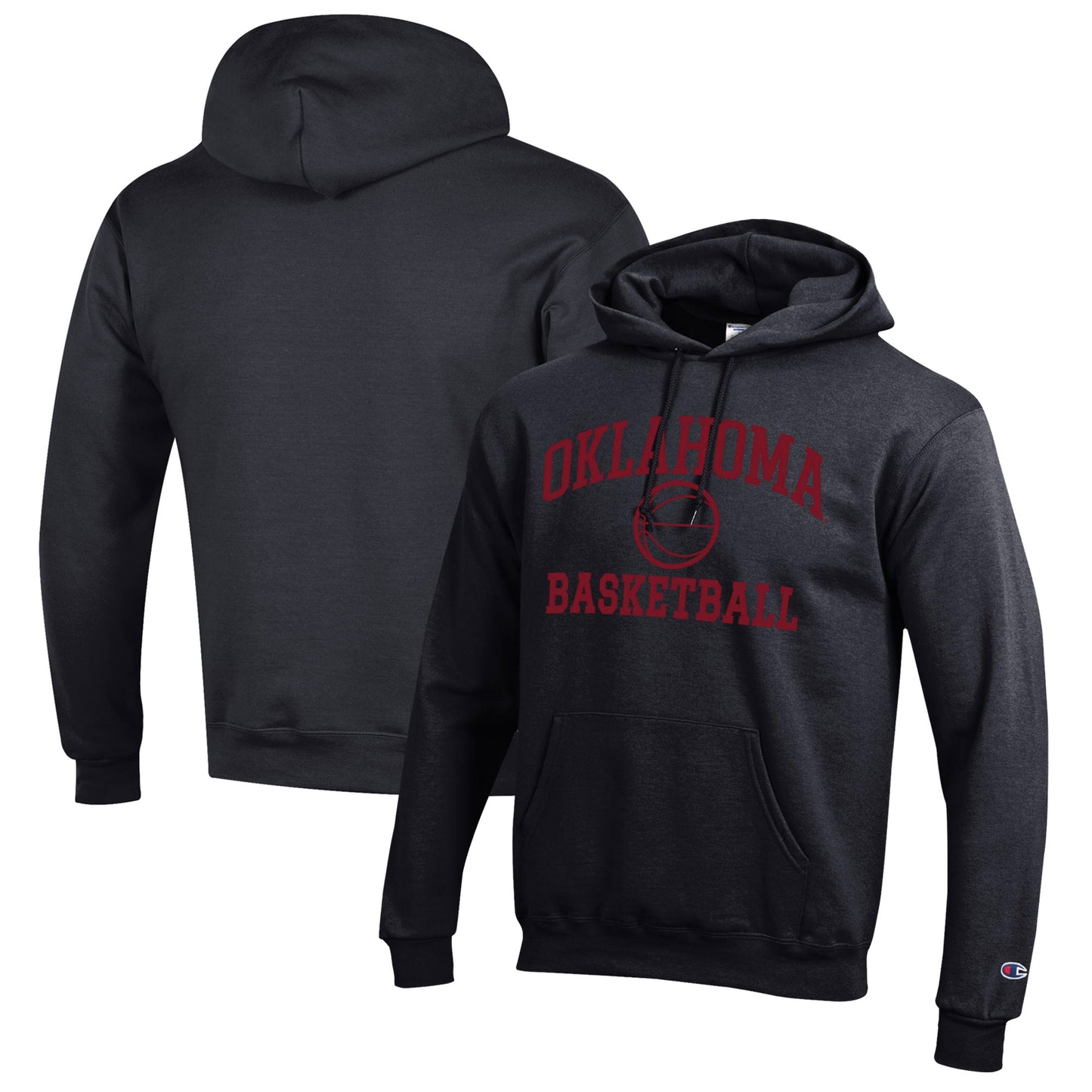 Men's Champion Black Oklahoma Sooners Basketball Icon Pullover Hoodie