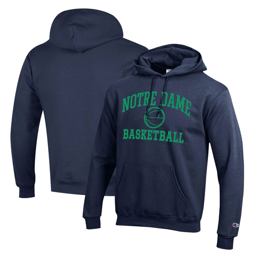 Men's Champion Navy Notre Dame Fighting Irish Basketball Icon Pullover Hoodie