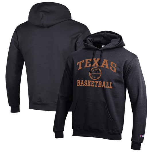 Men's Champion Black Texas Longhorns Basketball Icon Pullover Hoodie