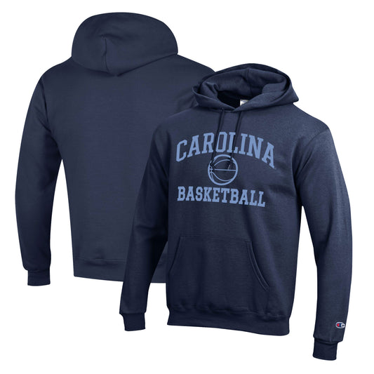 Men's Champion Navy North Carolina Tar Heels Basketball Icon Pullover Hoodie