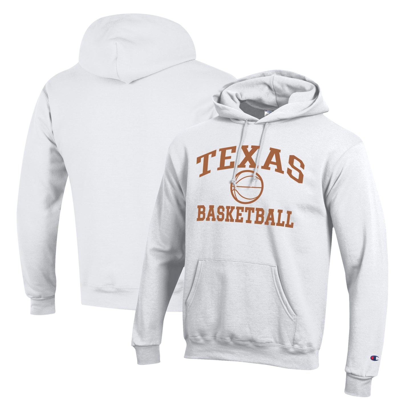 Men's Champion White Texas Longhorns Basketball Icon Pullover Hoodie