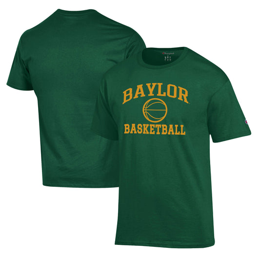 Men's Champion Green Baylor Bears Basketball Icon T-Shirt